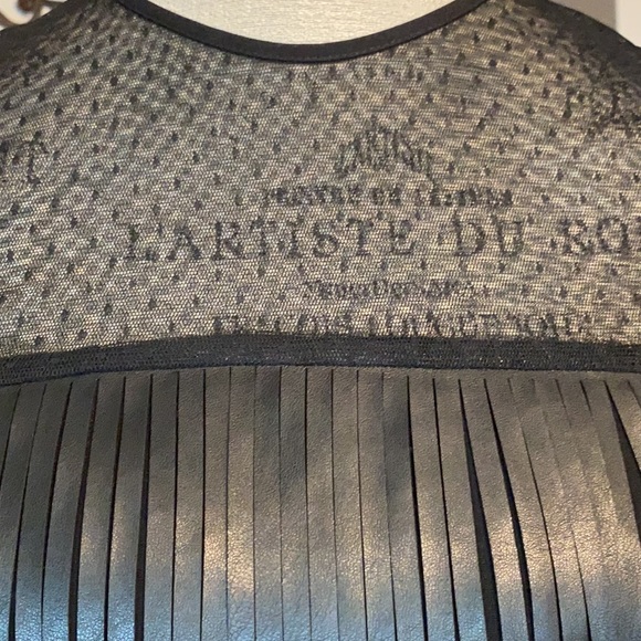 LIU JO FRINGED BLACK DRESS - 42 Italian US Small Excellent condition - Picture 4 of 12